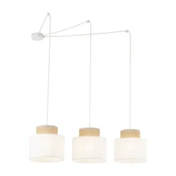 TK Lighting Hängelampe verstellbar Stoff Jute B: max. 4 m E27 3-flammig* Stofflampen|Retro Lampen