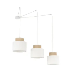 TK Lighting Hängelampe verstellbar Stoff Jute B: max. 4 m E27 3-flammig* Stofflampen|Retro Lampen