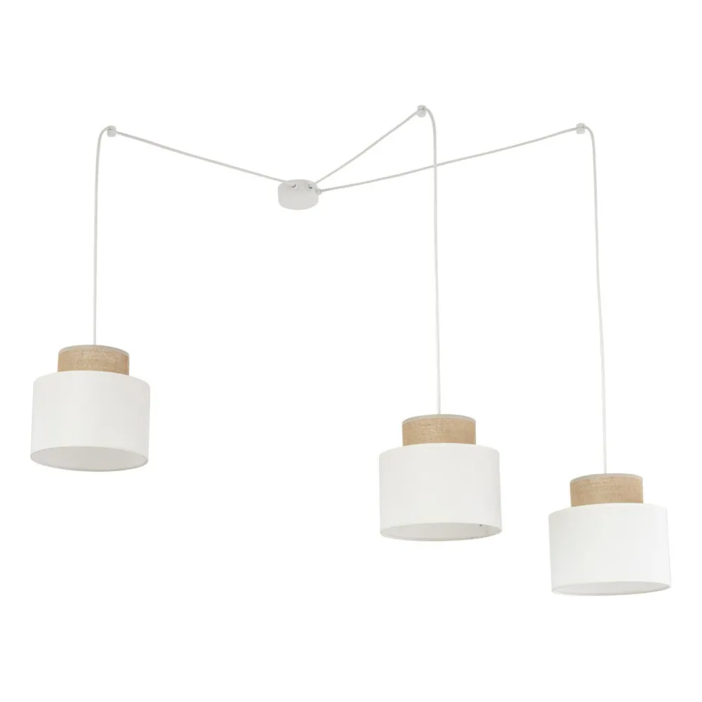 TK Lighting Hängelampe verstellbar Stoff Jute B: max. 4 m E27 3-flammig* Stofflampen|Retro Lampen