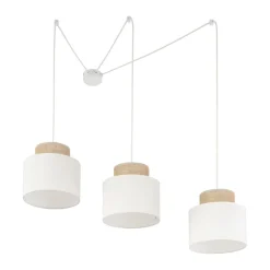 TK Lighting Hängelampe verstellbar Stoff Jute B: max. 4 m E27 3-flammig* Stofflampen|Retro Lampen
