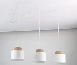 TK Lighting Hängelampe verstellbar Stoff Jute B: max. 4 m E27 3-flammig* Stofflampen|Retro Lampen