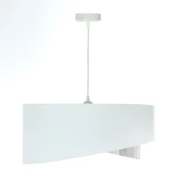 Online BPS Koncept Hängelampe Weiß Creme rund Ø 50 cm E27 Velours Optik Stoff