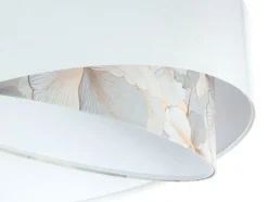 Online BPS Koncept Hängelampe Weiß Creme rund Ø 50 cm E27 Velours Optik Stoff