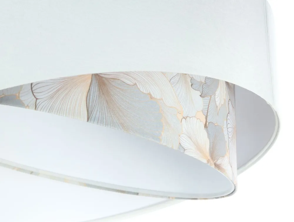 Online BPS Koncept Hängelampe Weiß Creme rund Ø 50 cm E27 Velours Optik Stoff