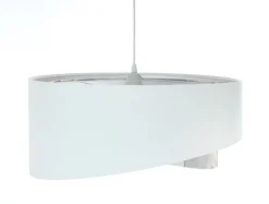 Online BPS Koncept Hängelampe Weiß Creme rund Ø 50 cm E27 Velours Optik Stoff