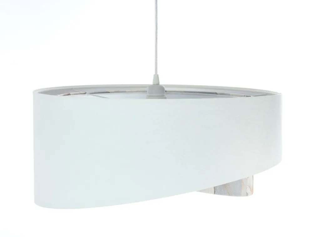 Online BPS Koncept Hängelampe Weiß Creme rund Ø 50 cm E27 Velours Optik Stoff