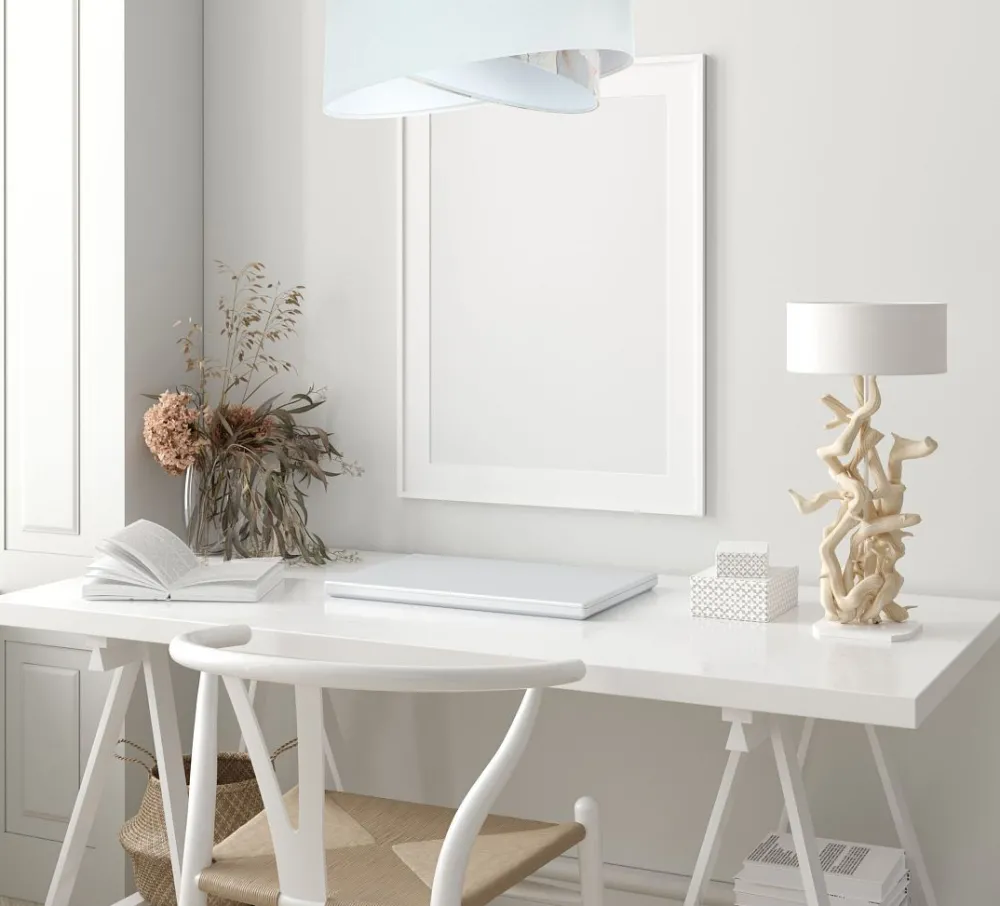 Online BPS Koncept Hängelampe Weiß Creme rund Ø 50 cm E27 Velours Optik Stoff