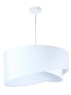 BPS Koncept Hängelampe Weiß E27 rund D: 50 cm Stoff Velours Optik Modern