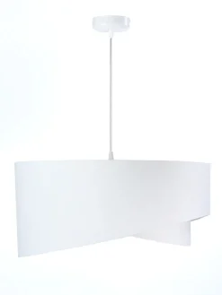 BPS Koncept Hängelampe Weiß E27 rund D: 50 cm Stoff Velours Optik Modern