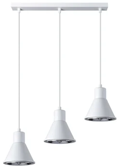 Best Sollux Hängelampe Weiß 3-flammig B: 45 cm ES111 Retro Metall