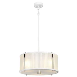 Elstead Hängelampe Weiß Glas Metall Ø40cm rund Jugendstil* Jugendstil Lampen|Glaslampen