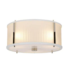 Elstead Hängelampe Weiß Glas Metall Ø40cm rund Jugendstil* Jugendstil Lampen|Glaslampen