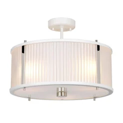 Elstead Hängelampe Weiß Glas Metall Ø40cm rund Jugendstil* Jugendstil Lampen|Glaslampen