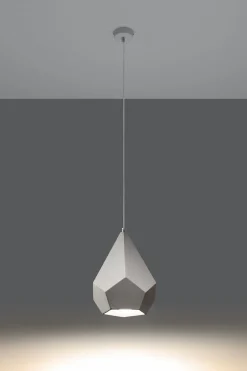 Sollux Hängelampe Weiß Keramik bemalbar geometrisch E27* Hängelampen|Esszimmer Lampen