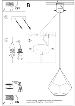 Sollux Hängelampe Weiß Keramik bemalbar geometrisch E27* Hängelampen|Esszimmer Lampen