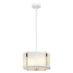 Elstead Hängelampe Weiß Klar Ø30 m rund Esstisch CARILA* Jugendstil Lampen|Glaslampen