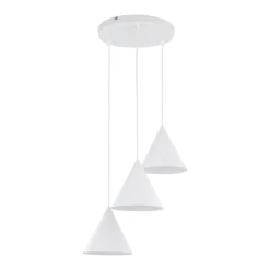 Clearance TK Lighting Hängelampe Weiß Metall Ø 42 cm 3-flammig Retro Design
