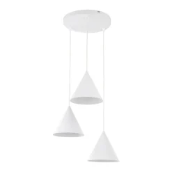 Clearance TK Lighting Hängelampe Weiß Metall Ø 42 cm 3-flammig Retro Design