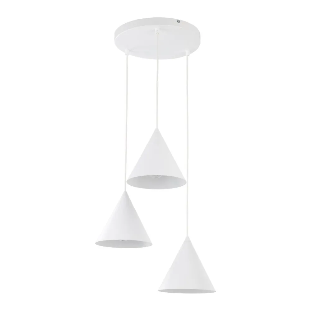Clearance TK Lighting Hängelampe Weiß Metall Ø 42 cm 3-flammig Retro Design