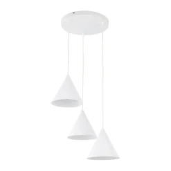 Clearance TK Lighting Hängelampe Weiß Metall Ø 42 cm 3-flammig Retro Design