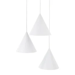 Clearance TK Lighting Hängelampe Weiß Metall Ø 42 cm 3-flammig Retro Design