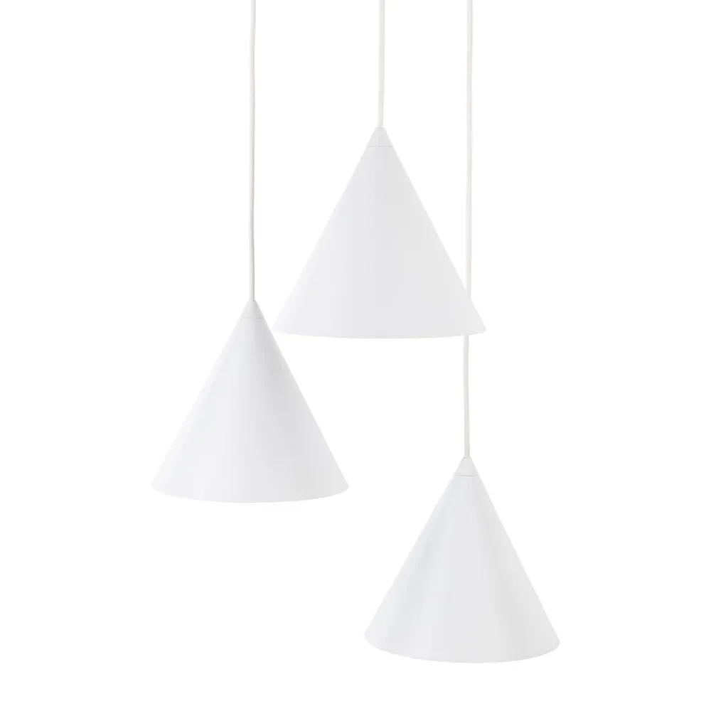 Clearance TK Lighting Hängelampe Weiß Metall Ø 42 cm 3-flammig Retro Design