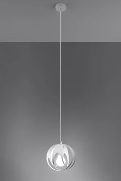 Sollux Hängelampe Weiß Metall Ø 16 cm rund Kugel E27* Hängelampen|Esszimmer Lampen