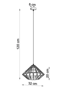 Sollux Hängelampe Weiß Metall Draht Retro geometrisch E27* Hängelampen|Wohnzimmerlampen