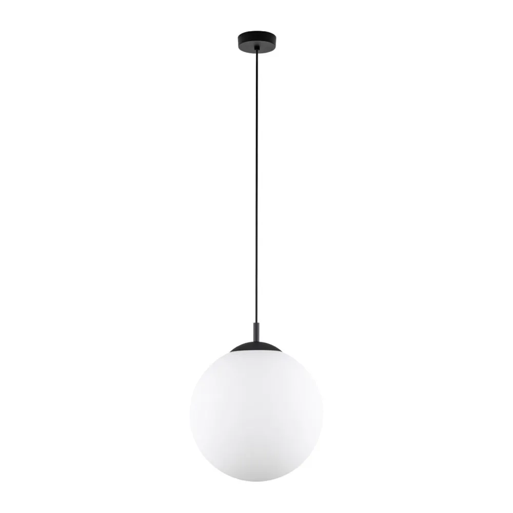 TK Lighting Hängelampe Weiß Schwarz Ø 35 cm E27 Kugel Glas Metall* Hängelampen|Esszimmer Lampen
