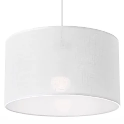 Clearance Lamkur Hängelampe Weiß Stoff Ø 35 cm verstellbar wohnlich Modern E27