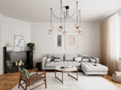 By Rydéns Hängelampe XXL Metall Rauchglas E27 H: max. 200 cm Retro* Hängelampen|Wohnzimmerlampen