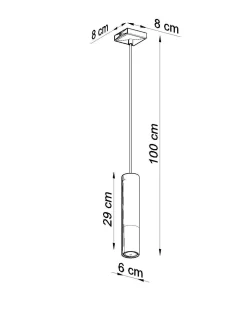 Sale Sollux Hängelampe Zylinder Schwarz Kupfer Ø 6 cm GU10 Metall