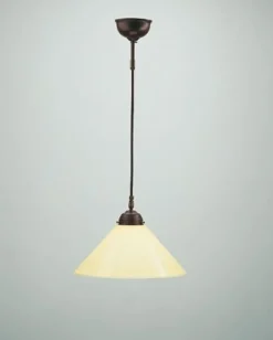 Online Berliner Messingleuchten Hängeleuchte Antik Messing Glas Elfenbein E27 Ø30 cm