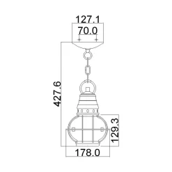 Elstead Hängeleuchte außen Aluminium Glas B: 17,8 cm rund IP44* Gartenlaternen|Industrie Lampen