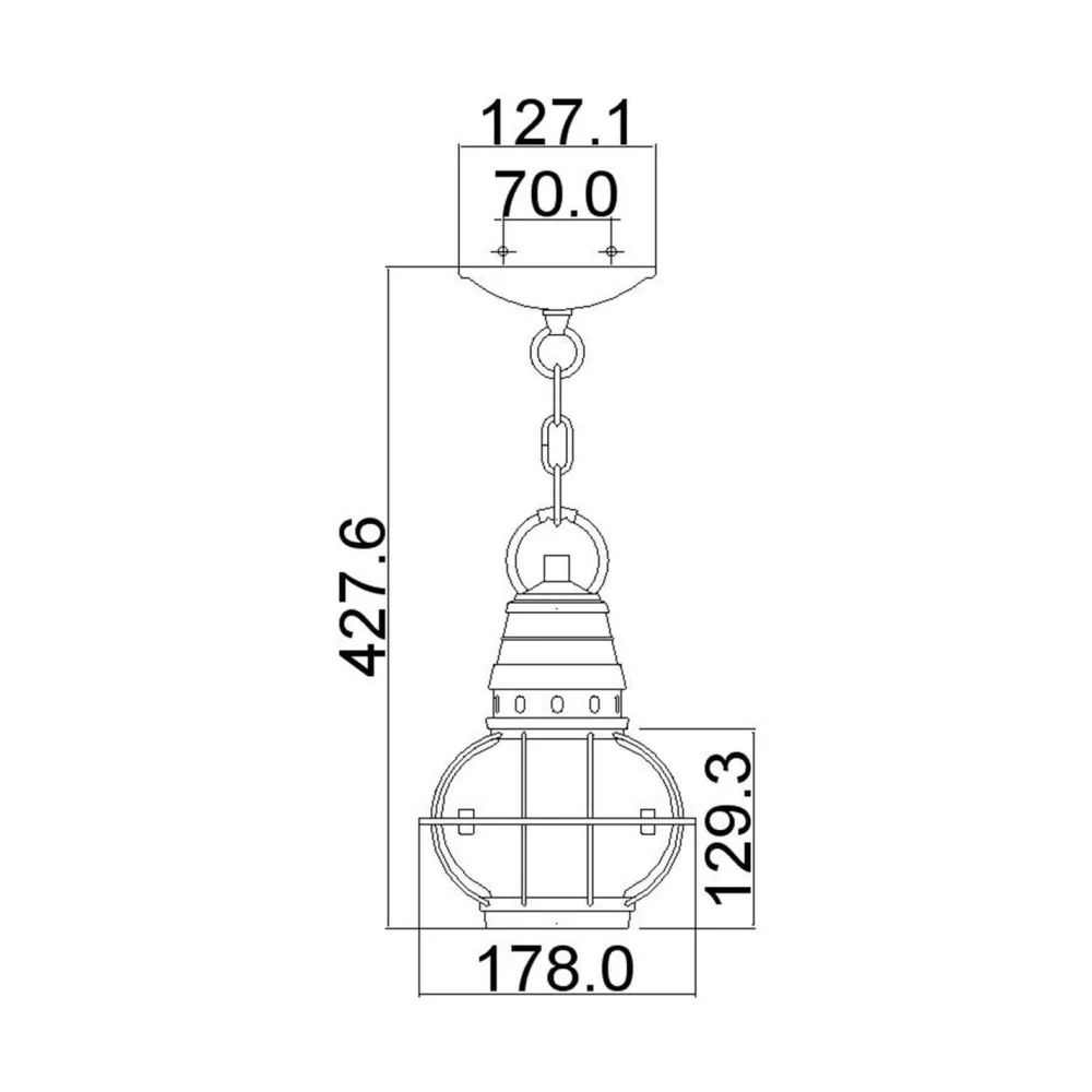 Elstead Hängeleuchte außen Aluminium Glas B: 17,8 cm rund IP44* Gartenlaternen|Industrie Lampen