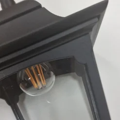 Hot Elstead Hängeleuchte außen IP44 Schwarz E27 Glas Aluminium