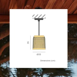 Newgarden Hängeleuchte außen Seegras E27 IP44 Ø 33 cm Natur Boho* Hängeleuchten Außen|Moderne Außenleuchten