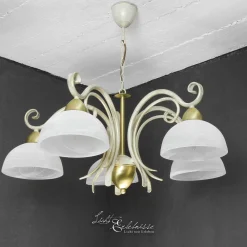 Luminex Hängeleuchte AURORA WHITE Ø74cm 5-flmg* Hängelampen|Esszimmer Lampen