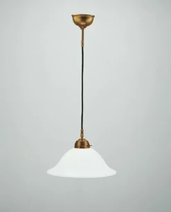 Berliner Messingleuchten Hängeleuchte Berliner Messing Glas E27 Ø30 cm rund* Hängelampen|Bürolampen