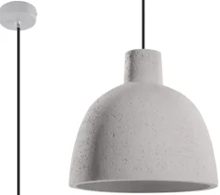 Sollux Hängeleuchte Beton Ø 28 cm Modern Grau E27 verstellbar* Wohnzimmerlampen|Betonlampen
