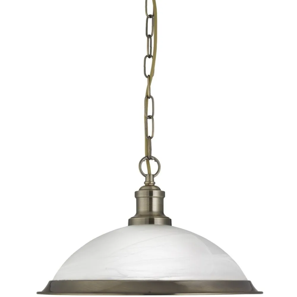 Discount Searchlight Hängeleuchte BISTRO in Messing Antik