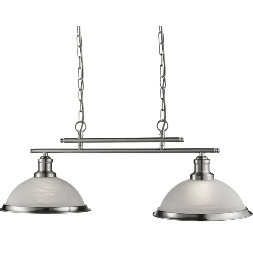 Discount Searchlight Hängeleuchte BISTRO in Silber 76cm