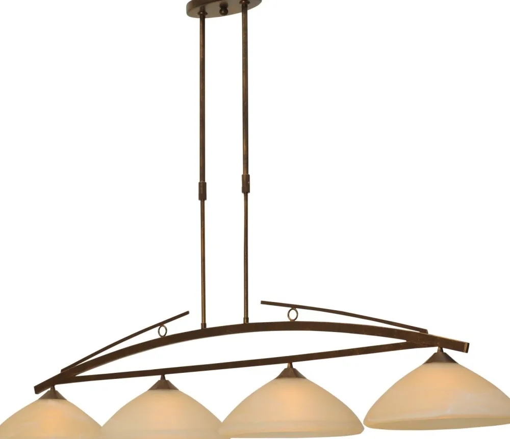 Masterlight Hängeleuchte BOLZANO in Braun Patina 4-flmg* Wohnzimmerlampen|Glaslampen