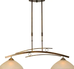 Masterlight Hängeleuchte BOLZANO in Braun Patina 2-flmg* Wohnzimmerlampen|Glaslampen