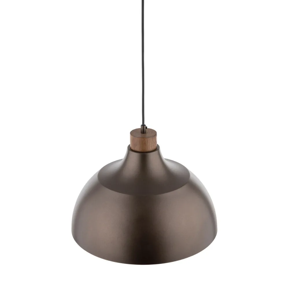 TK Lighting Hängeleuchte Braun Metall Holz D: 34 cm rund E27 Retro* Esszimmer Lampen|Schlafzimmer Lampen