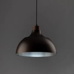 TK Lighting Hängeleuchte Braun Metall Holz D: 34 cm rund E27 Retro* Esszimmer Lampen|Schlafzimmer Lampen