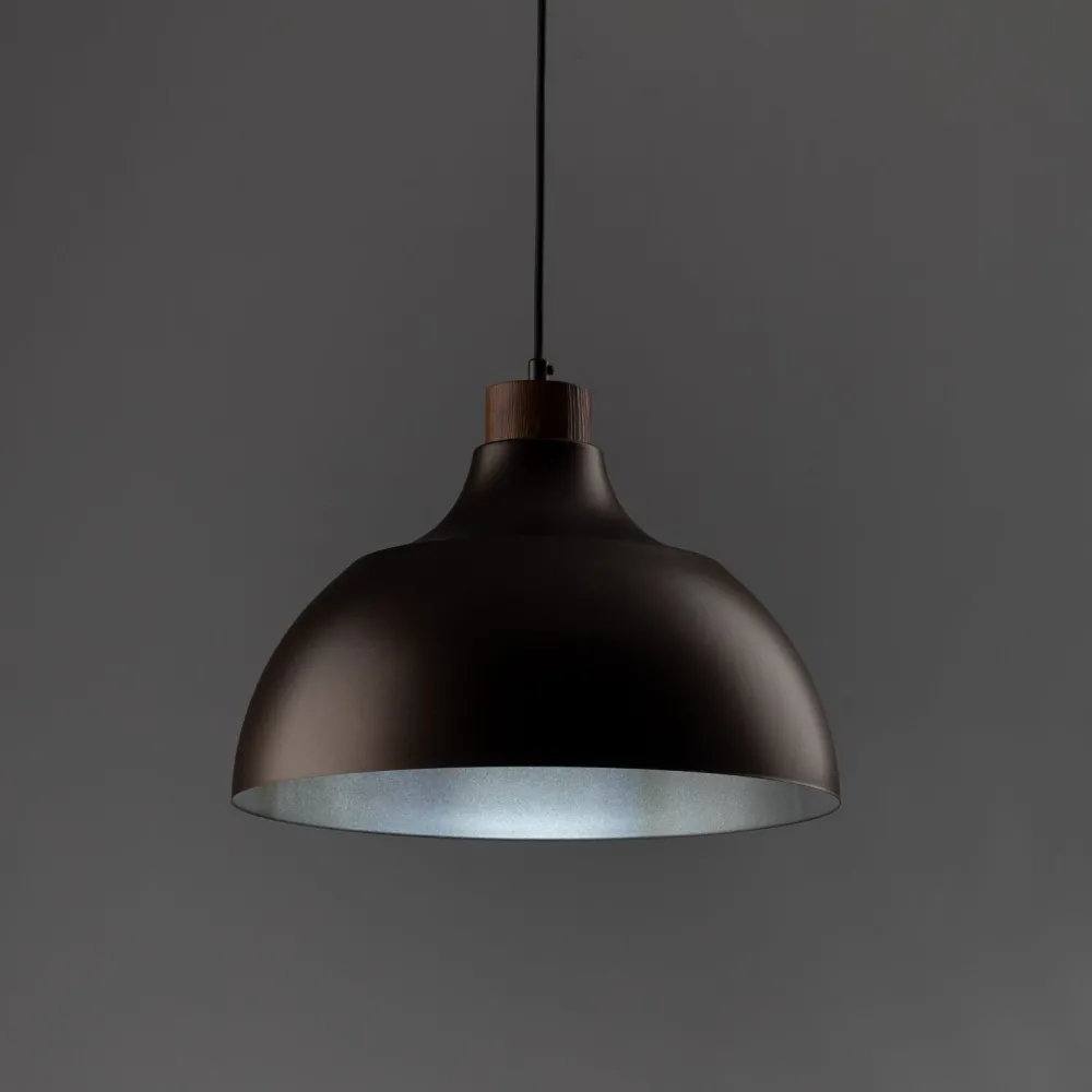 TK Lighting Hängeleuchte Braun Metall Holz D: 34 cm rund E27 Retro* Esszimmer Lampen|Schlafzimmer Lampen