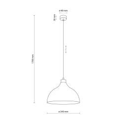TK Lighting Hängeleuchte Braun Metall Holz D: 34 cm rund E27 Retro* Esszimmer Lampen|Schlafzimmer Lampen
