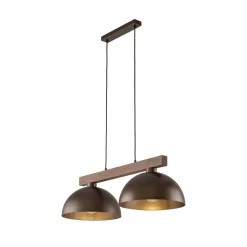 TK Lighting Hängeleuchte Braun Metall Holz L: 83 E27 2-flammig* Hängelampen|Bürolampen