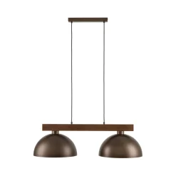 TK Lighting Hängeleuchte Braun Metall Holz L: 83 E27 2-flammig* Hängelampen|Bürolampen